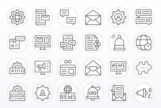 actualizaciones diseño íconos presentando 24 píxel optimizado Delgado línea estilo vector