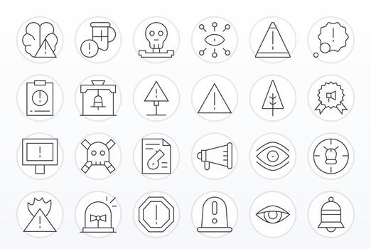 atención exhaustivo haz con 24 píxel optimizado Delgado línea 128x128 íconos vector