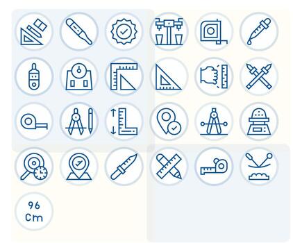 Accurate Icon Repository containing 25 Regular Line 128x128 Pixel Optimized graphics vector