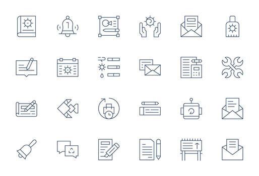 Update Icon Set with 24 Thin Line Retina Ready Display Perfect Graphics vector