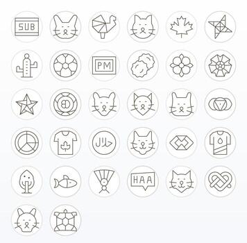 Logo Professional Set with 32 Thin Line Pixel Optimized 64x64 Icons vector