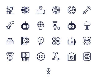 Upgrade Modern Collection with 25 Regular Line High Resolution Display Perfect Icons vector