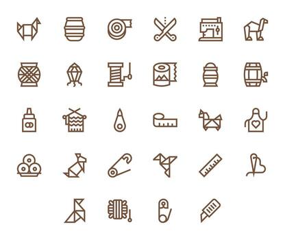 28 High Resolution Bold Line Icons for Craft with Detail Enhanced precision vector