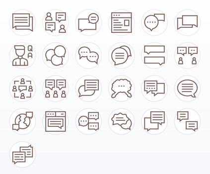 25 Icons for Discussion Board featuring Retina Ready Display Perfect Regular Line Graphics vector