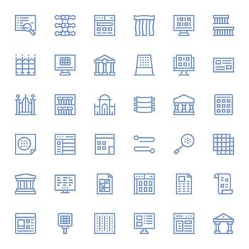 Columns Icon Set with 36 Bold Line 256x256 Editable Graphics vector