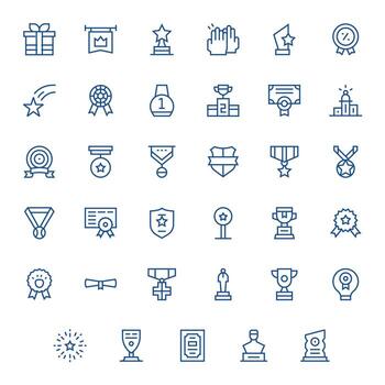 35 Editable Regular Line Icons from Recognition Collection vector