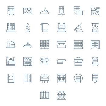 32 Icons for Rack optimized in Display Perfect 256x256 Thin Line resolution vector