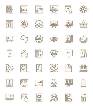 42 Regular Line Pixel Aligned Icons tailored for Analysis High Resolution interface vector