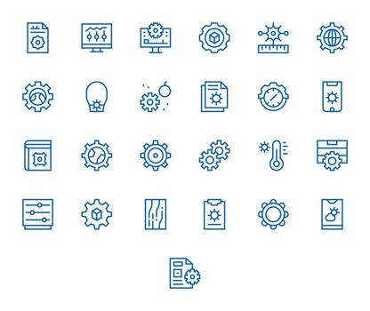 25 Regular Line Display Perfect Icons crafted for Parameters Retina Ready applications vector