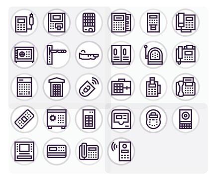 28 negrita línea íconos desde teclado en 64 x 64 cuadrícula equipado calidad vector