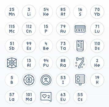 número gráficos presentando 35 regular línea monitor Perfecto 256x256 diseños vector