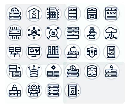 datos centrar completar paquete con 28 retina Listo negrita línea píxel optimizado íconos vector