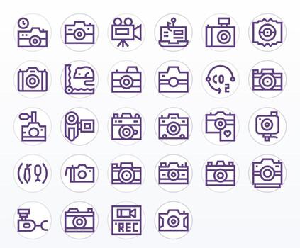 Capture Display Perfect Set with 28 High Resolution Bold Line Icons vector