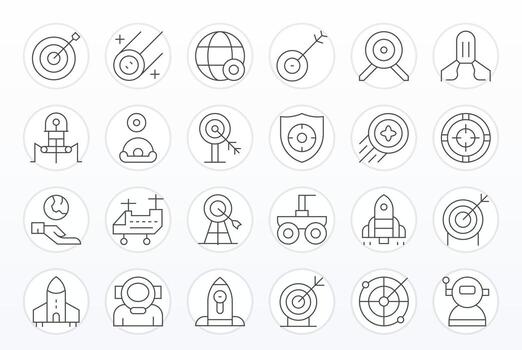 Mission Icon Repository containing 24 Thin Line 256x256 Display Perfect graphics vector