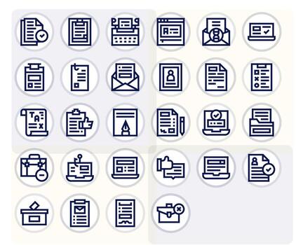 Submission Comprehensive Bundle with 28 PIXEL Perfect Bold Line 256x256 Icons vector