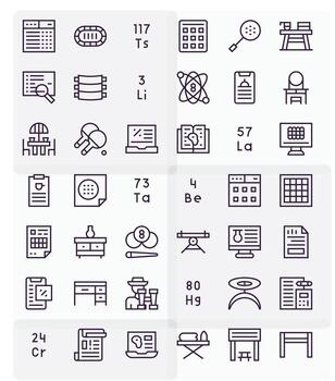 Table Ultimate Package with 42 High Resolution Regular Line Display Perfect Icons vector