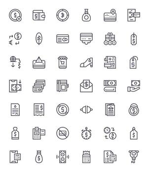 42 monitor Perfecto regular línea íconos desde pago colección vector
