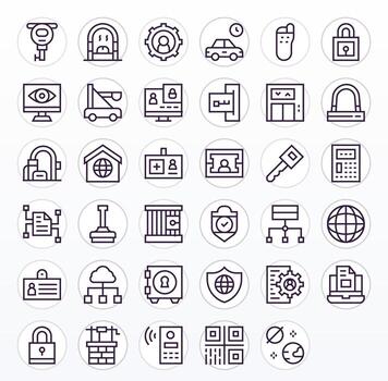 35 Regular Line Icons designed for Access in High Resolution Pixel Optimized format vector