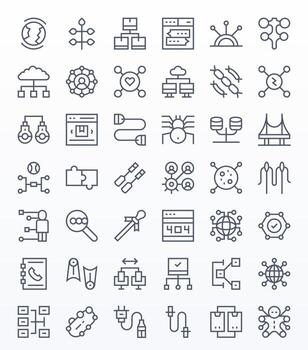 42 128x128 píxel alineado íconos para enlace en regular línea tema vector