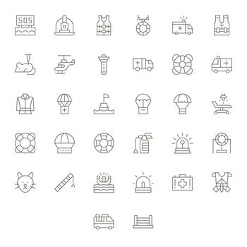 32 Delgado línea píxel optimizado vectores para rescate tema