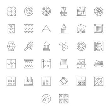 Framework Exclusive Set featuring 32 Thin Line Editable 256x256 Icons vector