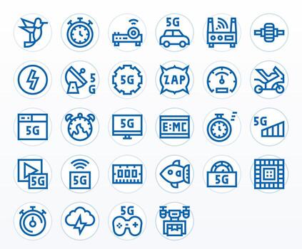 28 Display Perfect Bold Line Icons designed for Speed Interface vector