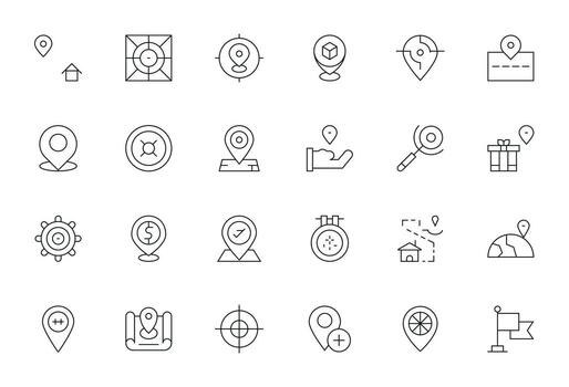 determinar con precisión icono repositorio conteniendo 24 Delgado línea 256x256 monitor Perfecto gráficos vector