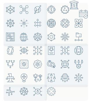 40 alto resolución íconos para interconectado en monitor Perfecto Delgado línea formato vector