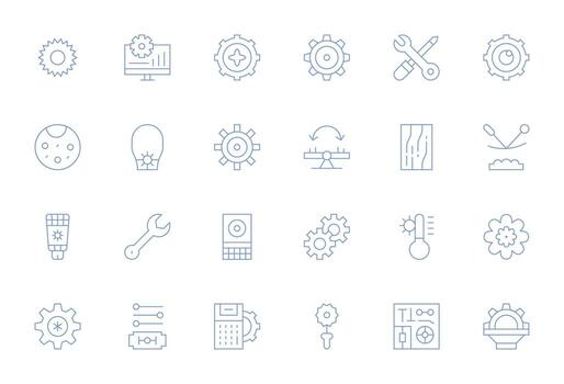 24 PIXEL Perfect Thin Line Icons designed for Adjustment Interface vector