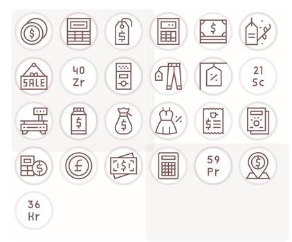 25 Detail Enhanced High Resolution Icons for Price in elegant Regular Line design vector
