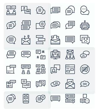 Reply Design Icons featuring 42 PIXEL Perfect Regular Line Style vector