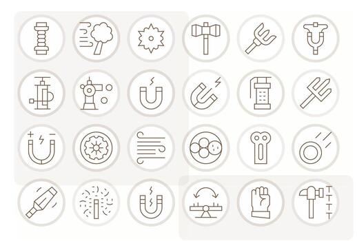 Thin Line Pixel Aligned Icons from Force Set with 24 Retina Ready Icons vector