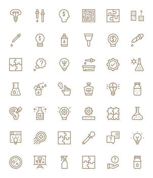 solución completar paquete con 42 128x128 regular línea cuadrícula equipado íconos vector