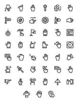 45 Bold Line Display Perfect Icons tailored for Pointer High Resolution interface vector