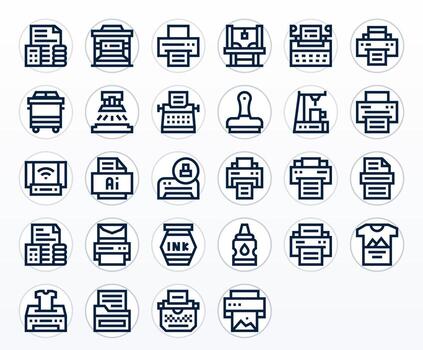 28 Bold Line Icons for Printing in crisp 128x128 Display Perfect resolution vector