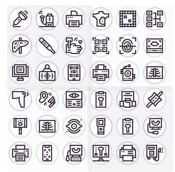 Scan Comprehensive Bundle with 36 Editable Bold Line Retina Ready Icons vector