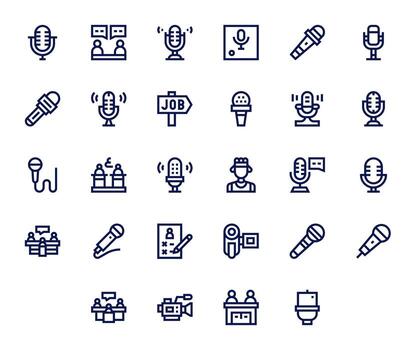 Interview Complete Package with 28 High Resolution Bold Line Display Perfect Icons vector