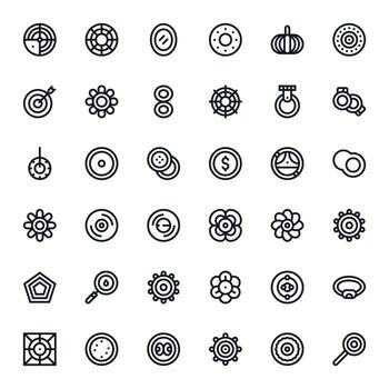 concéntrico exhaustivo haz con 36 píxel alineado negrita línea alto resolución íconos vector