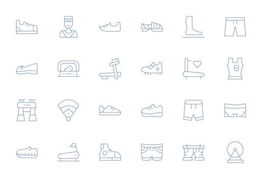 Running Ultimate Package with 24 High Resolution Thin Line PIXEL Perfect Icons vector