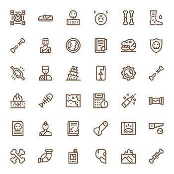 Broken Exclusive Set featuring 36 Bold Line Pixel Optimized High Resolution Icons vector