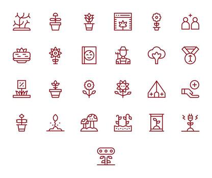 25 Regular Line Editable Icons crafted for Growing 256x256 applications vector
