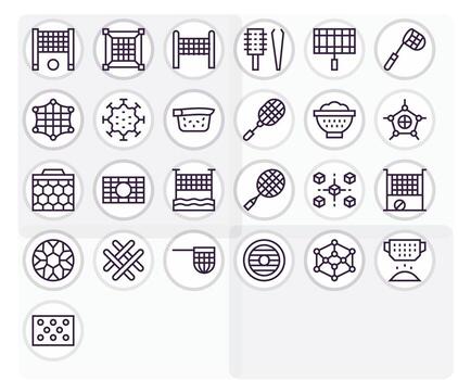 Mesh Ultimate Package with 25 64x64 Regular Line Display Perfect Icons vector