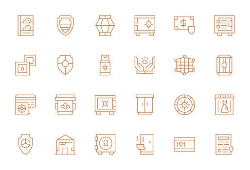 24 monitor Perfecto Delgado línea íconos desde custodia colección vector