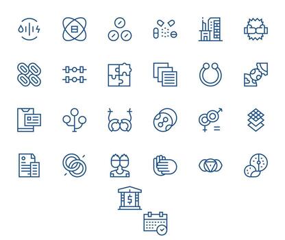 25 PIXEL Perfect Regular Line Icons from Combined Collection vector