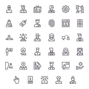 usuario icono arsenal con 35 256x256 regular línea píxel alineado diseños vector