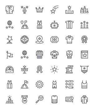 42 Regular Line Pixel Optimized Vectors for Top Theme