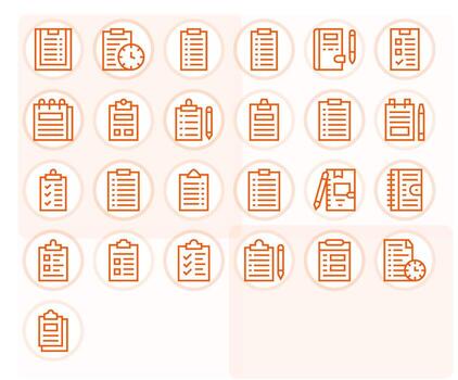 que hacer lista digital paquete conteniendo 25 píxel Perfecto regular línea retina Listo íconos vector