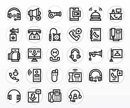 llamada último paquete con 28 alto resolución negrita línea píxel alineado íconos vector