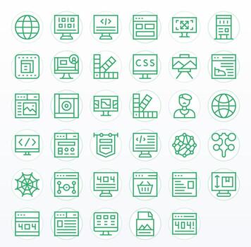 35 Icons for Web Design optimized in Detail Enhanced 256x256 Regular Line resolution vector