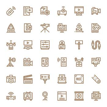 36 Bold Line Icons from in High Resolution Pixel Aligned Quality vector